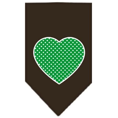 UNCONDITIONAL LOVE Green Swiss Dot Heart Screen Print Bandana Cocoa Large UN786065
